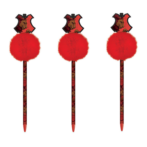 3PK Wizarding World Character Themed Harry Potter House Gryffindor Pom Pom Pen