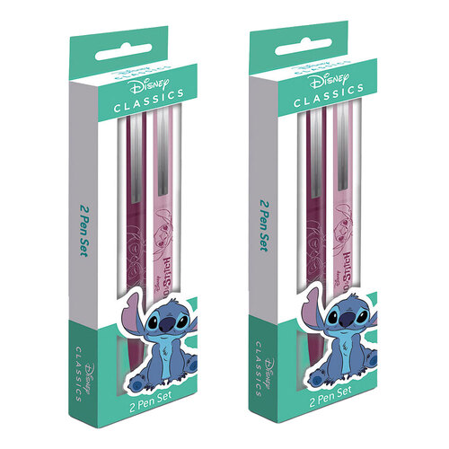 4pc Lilo & Stitch Watercolour Gel Pen Set (Black & Silver)