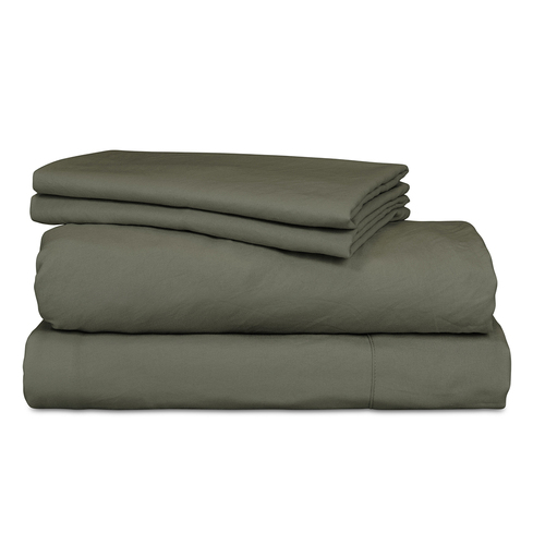 Ardor Boudoir Vintage Washed Double Bed Fitted Sheet Set - Khaki