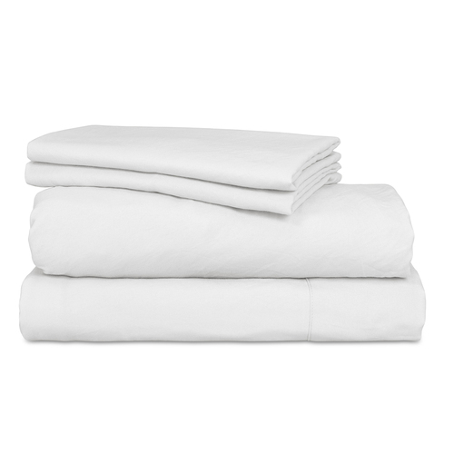 Ardor Boudoir Vintage Washed Double Bed Fitted Sheet Set - White