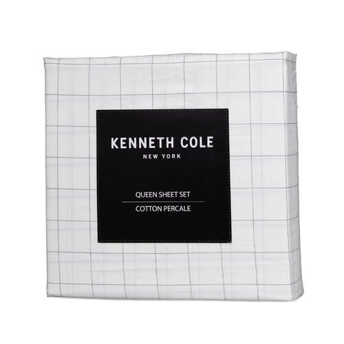 Kenneth Cole King Classic Grid Cotton Sheet Bedding Set