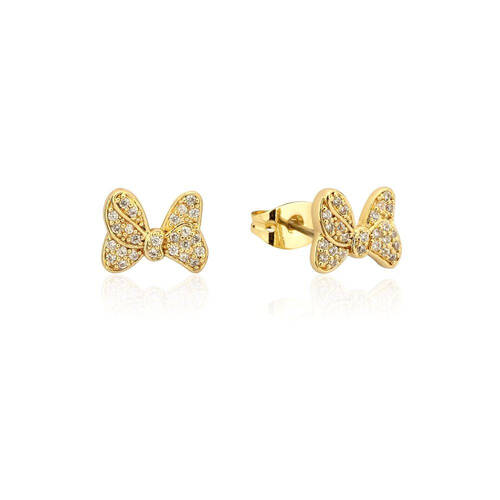 Couture Kingdom Disney Minnie Mouse Crystal Bow Stud Earrings 10mm Gold