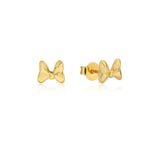 Couture Kingdom Disney Minnie Mouse Bow Stud Earrings 10mm Gold