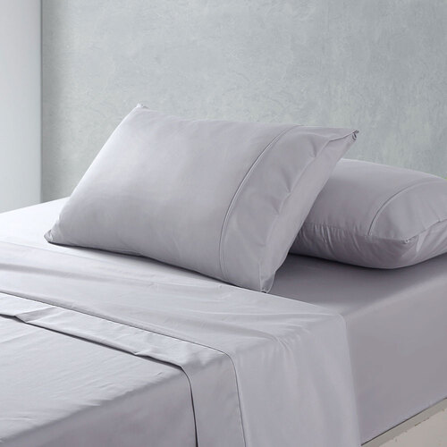 Jason Queen Bed 1500 Thread Count Cotton Rich Sheet Set - Silver