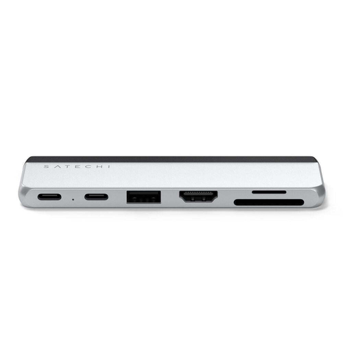 Satechi Dual USB-C Hub to USB-A/HDMI Port For Surface Pro 9 - Platinum