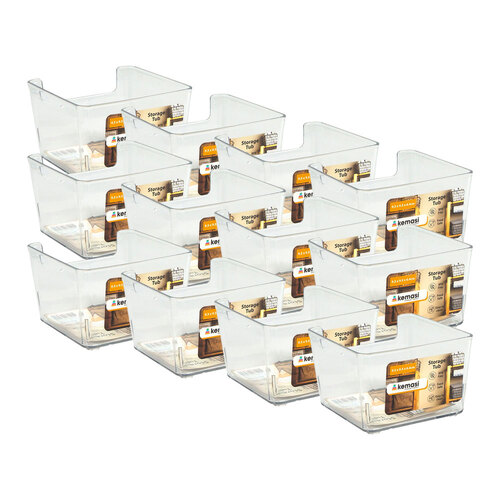 12PK Kemasi Clear Pantry Storage Organisation Tub 9.5cm