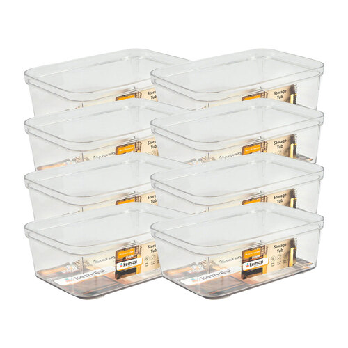 8PK Kemasi Clear Pantry Storage Organisation Tub 18x13cm