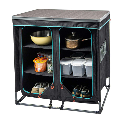 Quest Outdoors 86x48cm Pop Top 3 Shelf Double Camp Cupboard