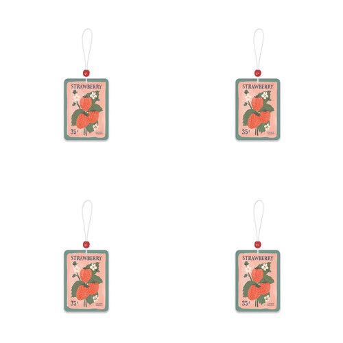 4x 2pc Studio Oh Hanging Car Air Freshener - Strawberry Seeds