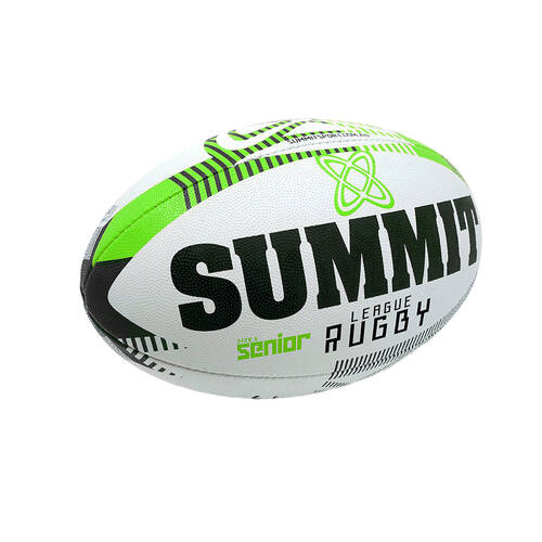 Summit Global Advance Rugby League Ball 3.0 Size 5 - White/Green