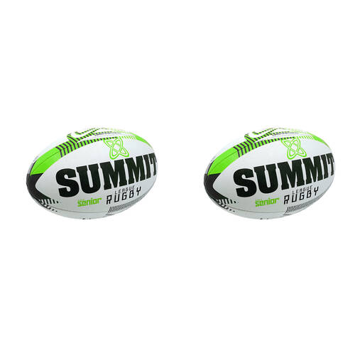 2PK Summit Global Advance Rugby League Ball 3.0 Size 5 - White/Green