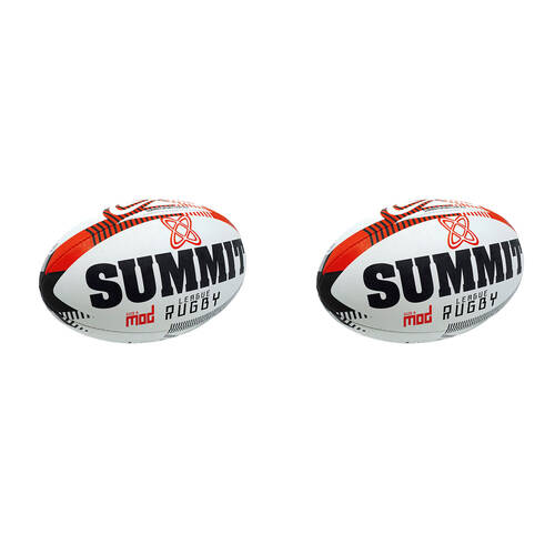 2PK Summit Global Advance Rugby League Ball 3.0 Size 4 - White/Red