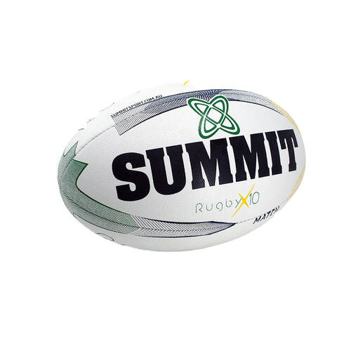 Summit Global X10 Rugby Match Union Ball Size 5 - White