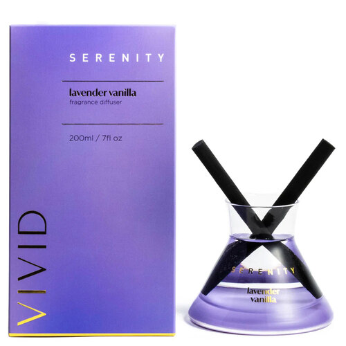 Serenity Vivid Glass Diffuser In Box Lavender Vanilla 200ml