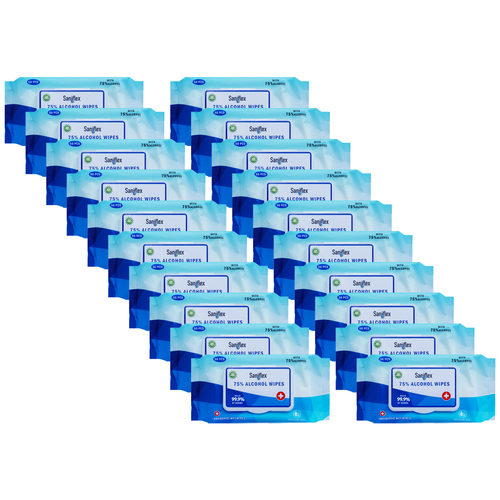 1000pc Saniflex 75% Alcohol Antibacterial Wipes Home cleaning