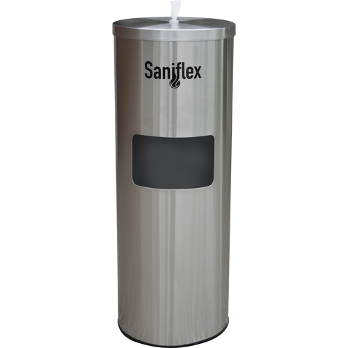 Saniflex Sanitary Dispenser Without Door Metal Bin Home Office Silver