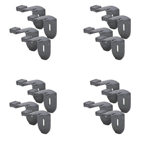 16pc Stakrax Plastic Wall Mounted Wine Rack Modular Brackets - Silver