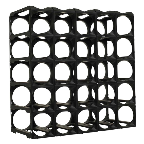 30pc Stakrax Wine Bottle Storage Rack Organiser - Black