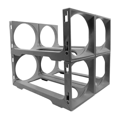 Stakrax 4-Bottle Storage Fridge Rack Organiser - Silver