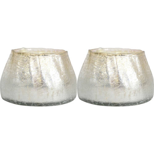 2PK LVD Glass Votive Candle Holder Home Decor Sparkling Large