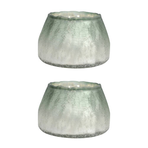 2PK LVD Glass Votive Candle Holder Home Decor 14cm Champagne Dove