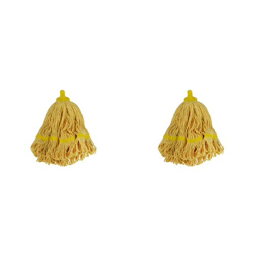 2PK SYR Syrtex 35cm Colour Yarn Floor Cleaning Mop Head Mini - Yellow