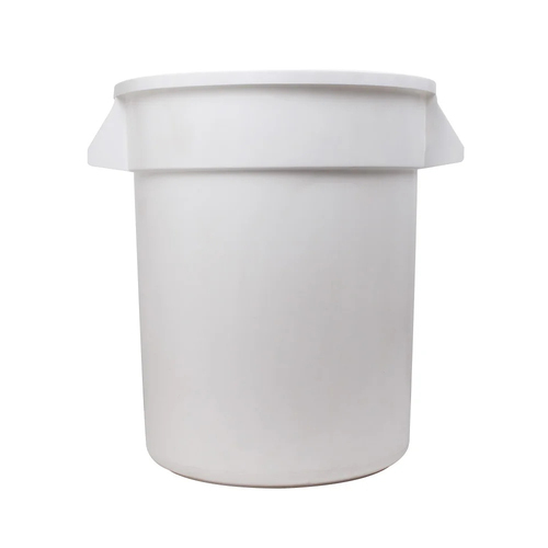 SYR 75L Huskee Round Plastic Rubbish/Trash Bin - White