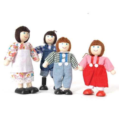 4pc Tidlo Farm Family Figure 12cm Wooden Toy Set Kids Pretend Play 3+