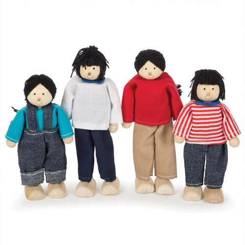 4pc  Tidlo Doll Family 1 Figure 12cm Wooden Toy Set Kids Pretend Play 3+