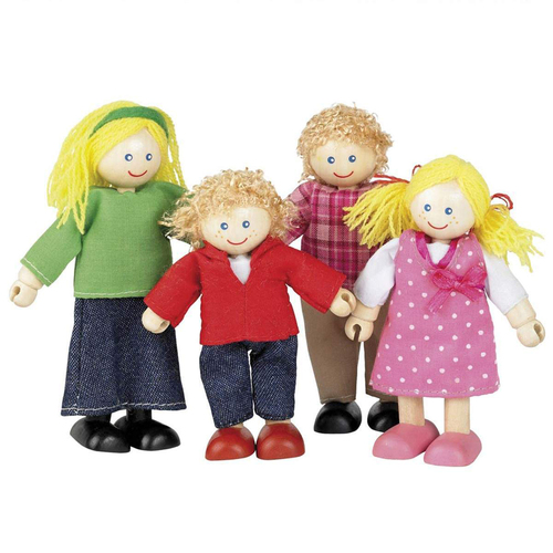 4pc  Tidlo Doll Family 3 Figure 12cm Wooden Toy Set Kids Pretend Play 3+