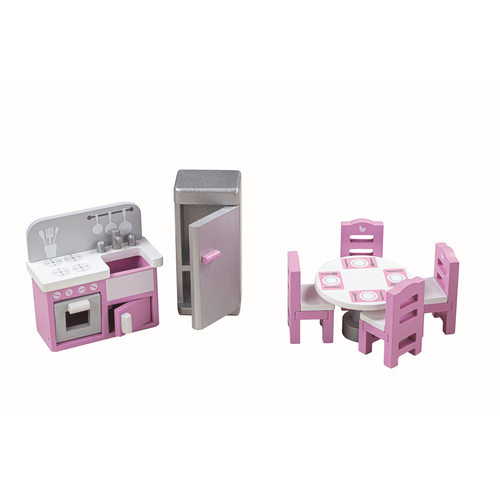 Tidlo Wooden Dollhouse Kitchen Furniture 1:12 Kids/Toddler Toy Set 3+