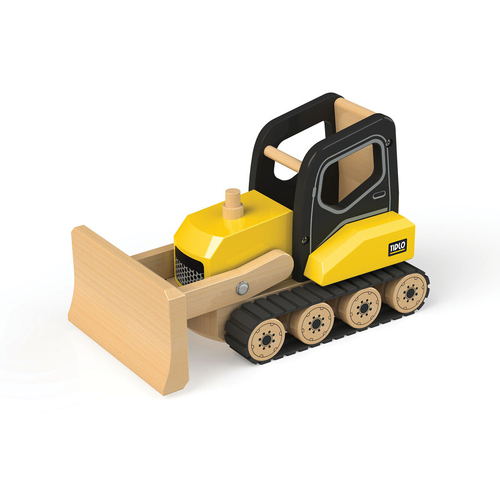 Tidlo Bulldozer Figure 22cm Wooden Toy Kids Pretend Play 3+