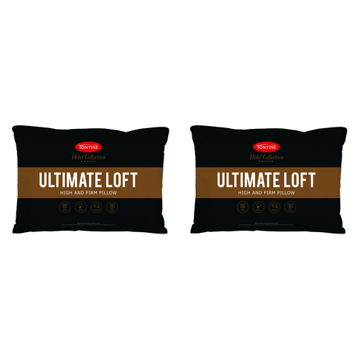 2PK Tontine Hotel Collection Ultimate Loft Pillow High & Firm - Black