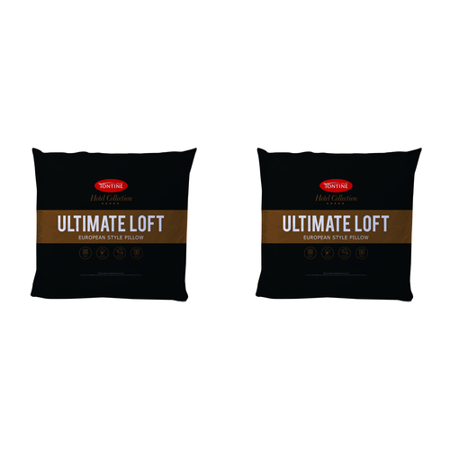 2PK Tontine Hotel Collection Ultimate Loft European Pillow - Black