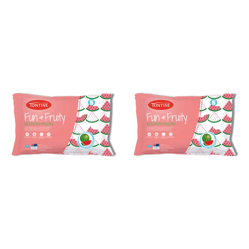 2PK Tontine Kids Watermelon Scented Pillow w/ Microfibre Cover