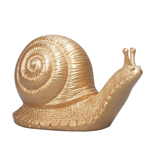 White Moose Resin Table Snail Home/Garden Decor - Gold