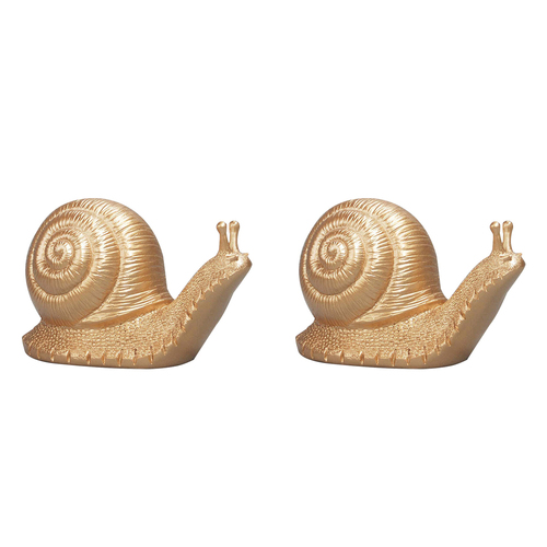 2PK White Moose Resin Table Snail Home/Garden Decor - Gold