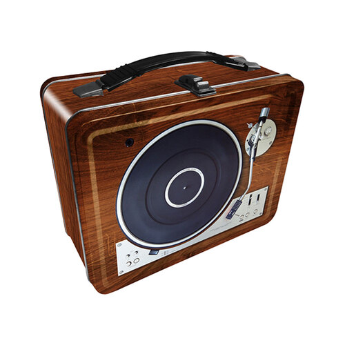 Aquarius 22cm Turntable Tin Fun Box Storage w/ Carry Handle - Brown