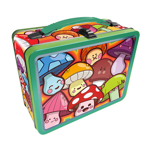 Aquarius Mushroom Tin Fun Box Storage w/ Carry Handle