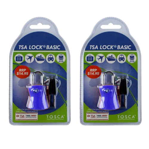 2PK Tosca TSA Approved Luggage Bag Lock With Keys - Blue