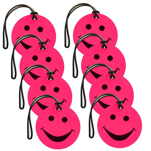 8PK Tosca Smiley Travel Luggage Suitcase Bag Tag - Pink