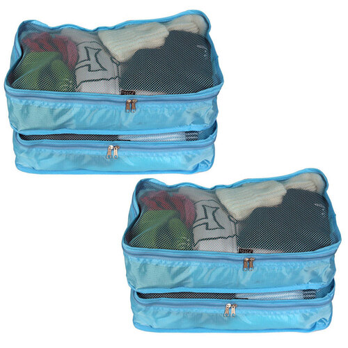 2x 2pc Tosca Small Travel Packing Cube Storage Bags - Aqua