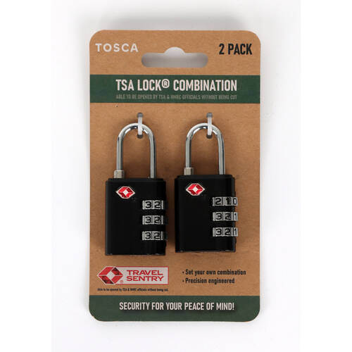 2pc Tosca Travel Luggage Suitcase TSA Combination Lock Black