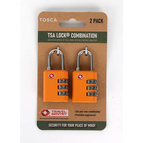 2pc Tosca Travel Luggage Suitcase TSA Combination Lock Orange