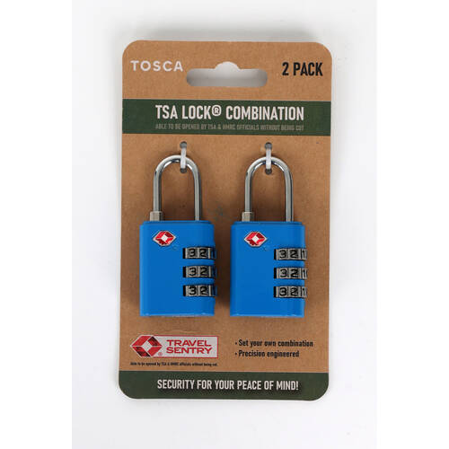 2pc Tosca Travel Luggage Suitcase TSA Combination Lock Blue