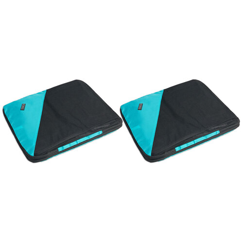 2PK 2pc Compression Cube Men Travel Luggage Medium Organisers - Teal