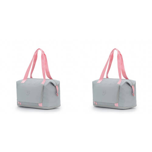 2PK Tosca Foldable & Expandable Holiday/Travel Tote Bag Grey/Pink