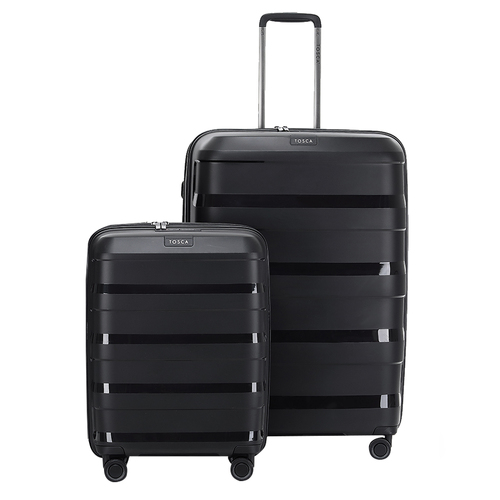 Tosca Comet 40L/20" & 120L/29" Hard Case Trolley Suitcase Combo Black