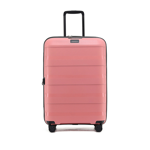 Tosca Comet PP 25" Checked Trolley Travel Suitcase Luggage - Coral