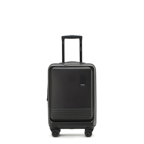 Tosca Horizon Front Lid Opening Trolley Suitcase 20" Small - Black